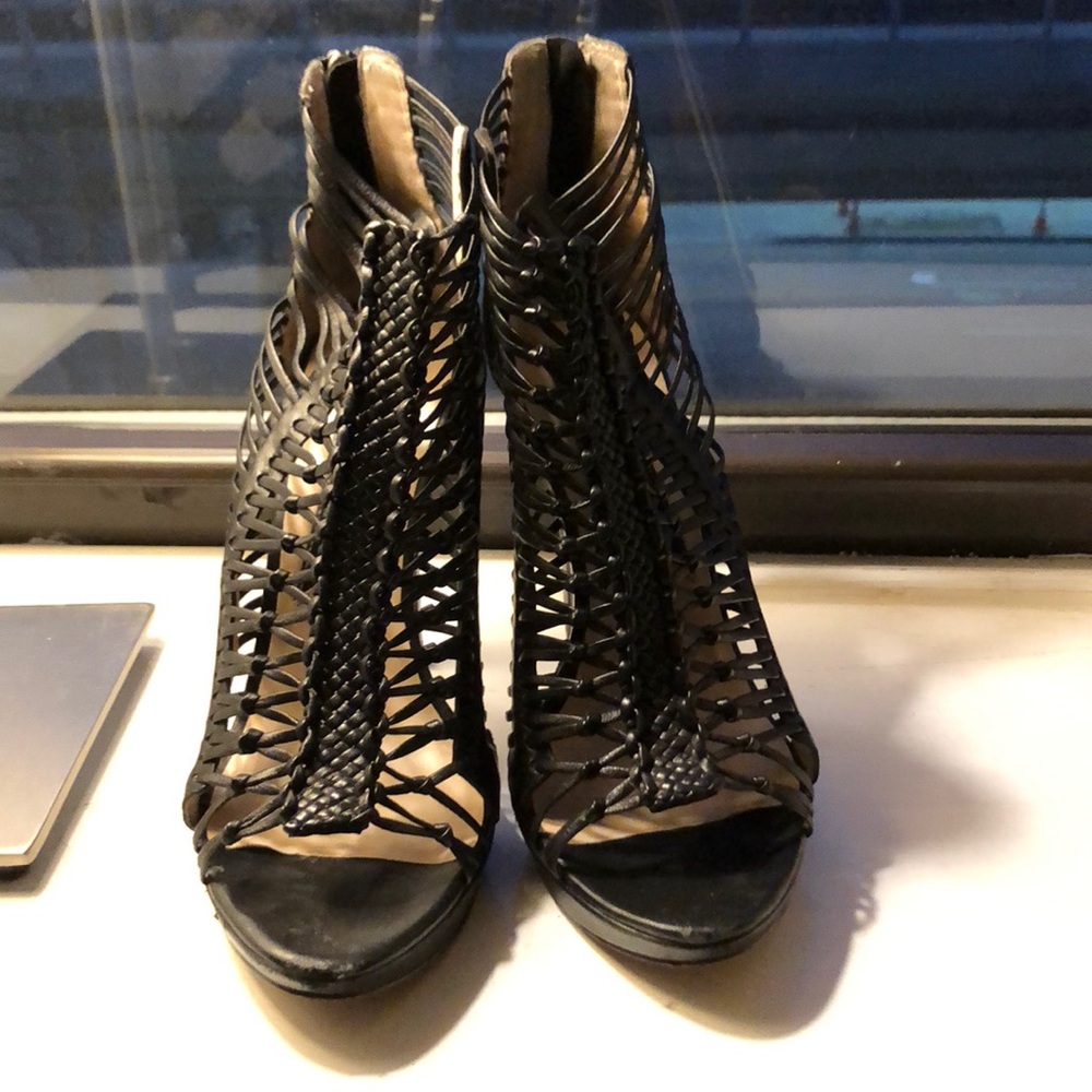 Black Strappy Leather